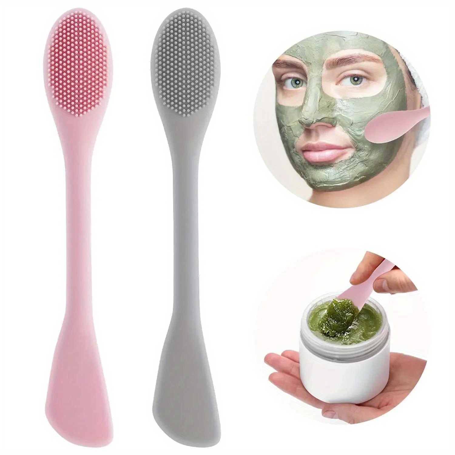 Makeup Beauty Ro - Double Head Facial Mask Brush Silicone