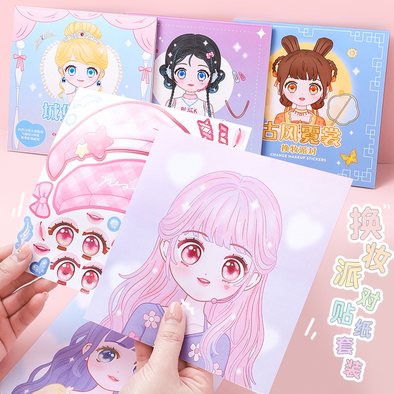 Beauty Makeup Girl - 1PCS Makeup Change Stickers Children and
