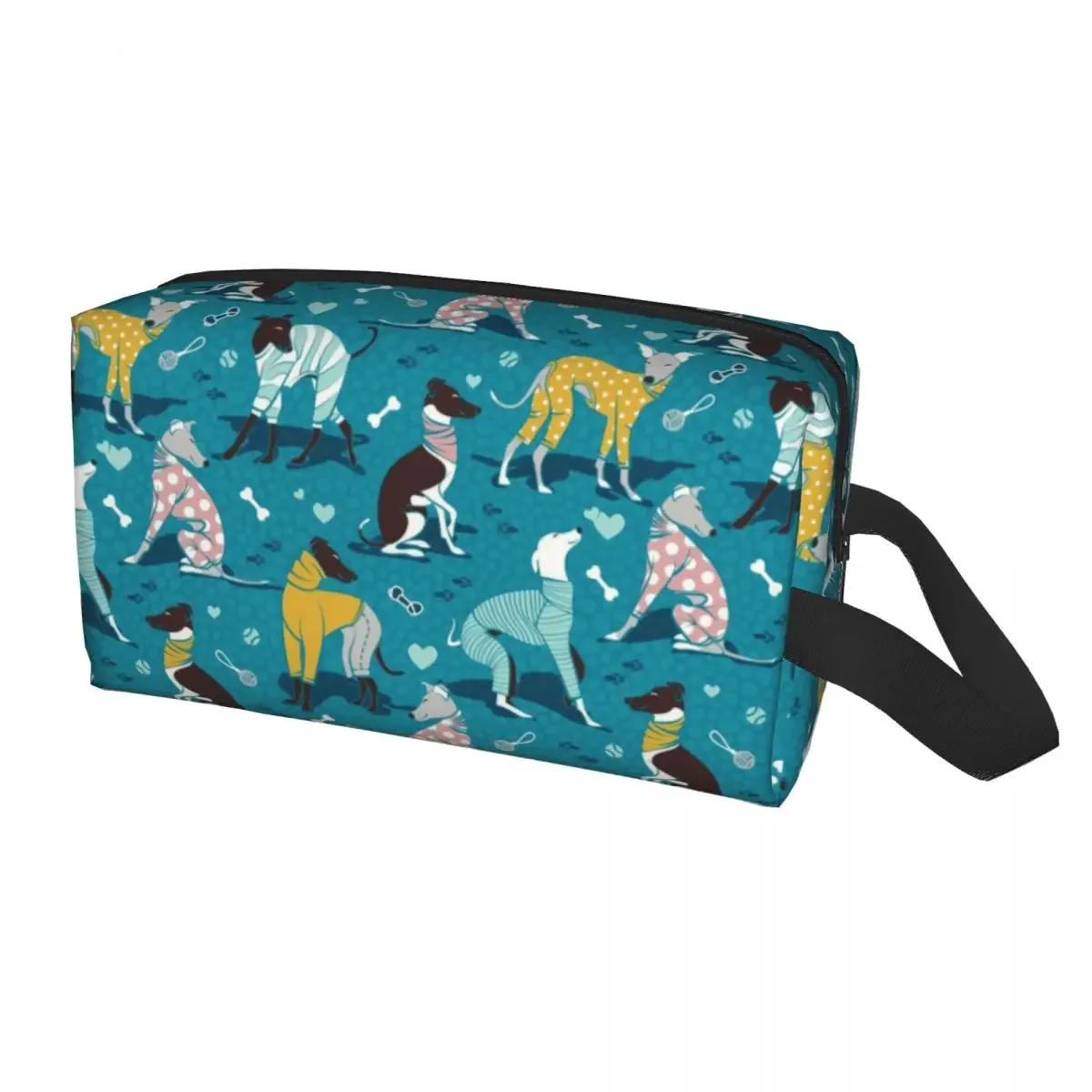 Beauty Makeup Kit Box - Travel Cute Greyhounds Dog Toiletry Bag
