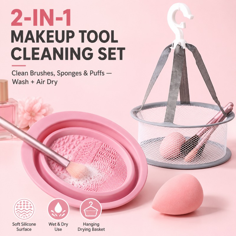 2-in-1 Silicone Makeup Brush C - Beauty Makeup Sponge ulasan dan harga