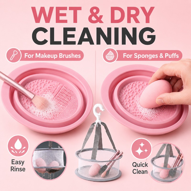 2-in-1 Silicone Makeup Brush C - Beauty Makeup Sponge ulasan dan harga