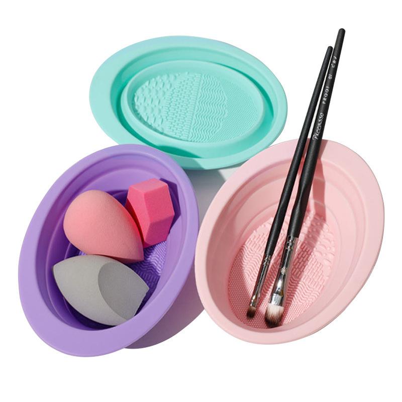 Folding Powder Puff Cleaning B - Beauty Makeup Background ulasan dan harga