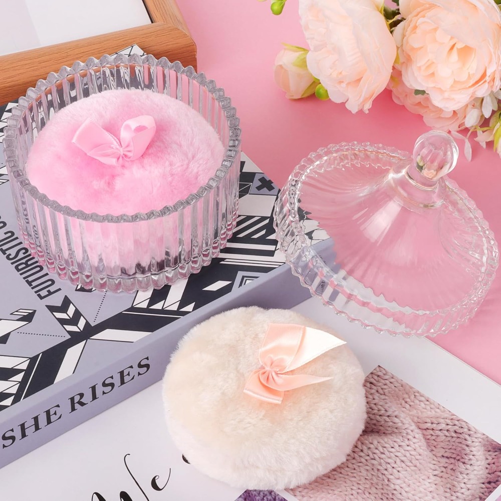 Powder Puff with Glass Storage - Beauty Makeup Tool Collection ulasan dan harga
