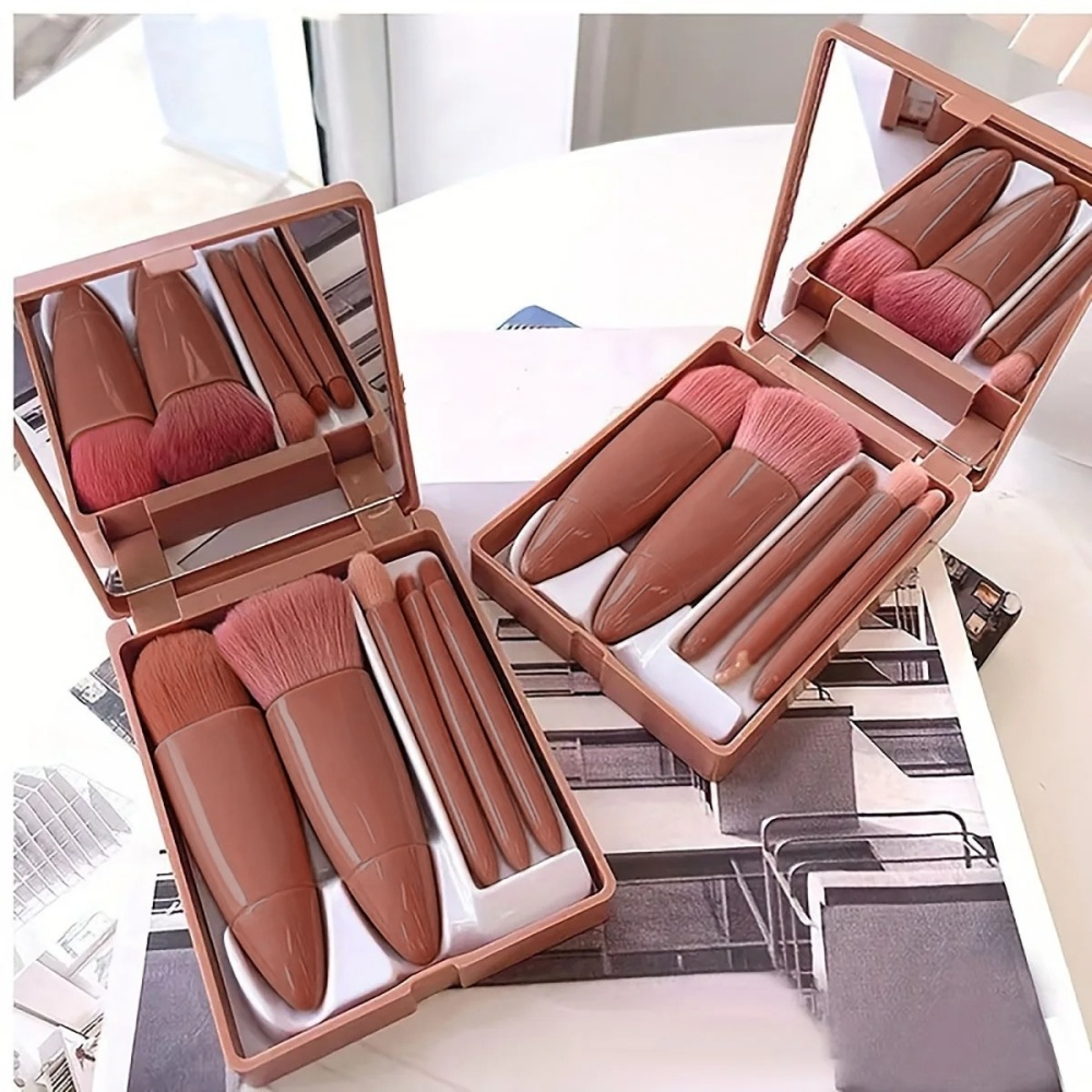 5Pcs Portable Cosmetic Brush S - Beauty Makeup Kit Box ulasan dan harga