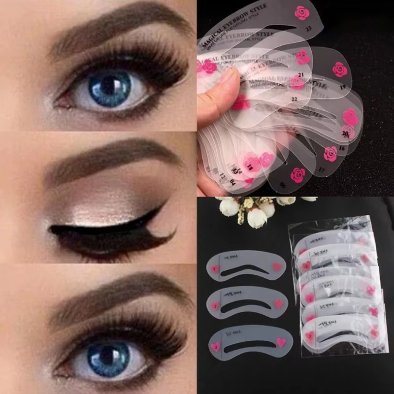 1/2/4/6set Reusable Eyebrow St - Beauty Makeup Drawing ulasan dan harga