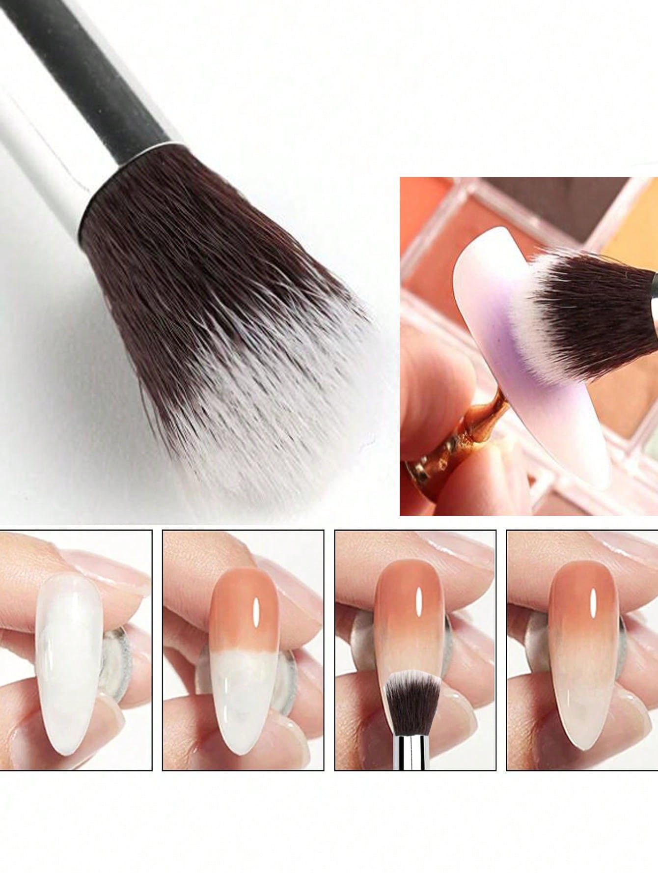 2Pcs Ombre Nail Art Brush Set  - Beauty Makeup Background ulasan dan harga