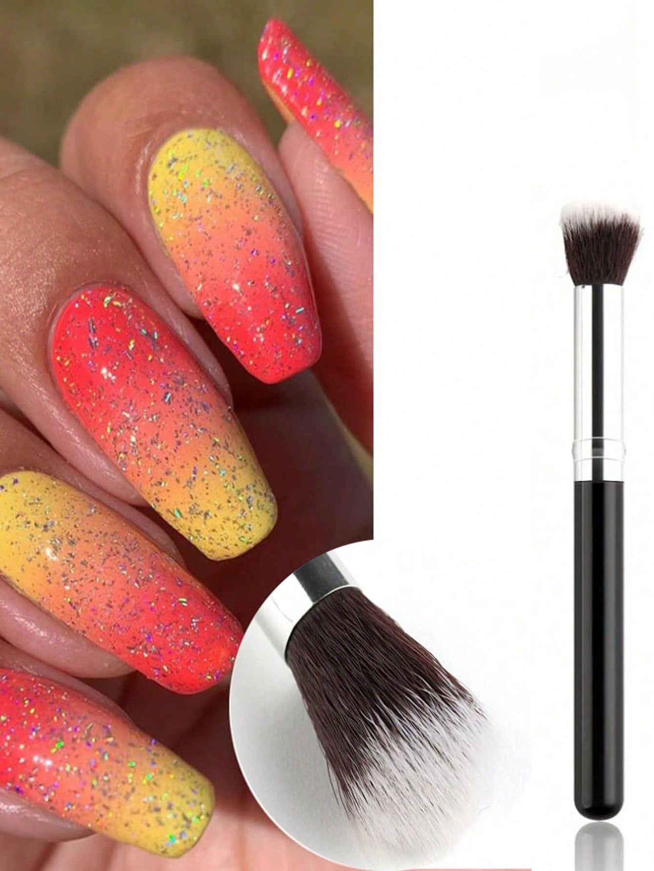 2Pcs Ombre Nail Art Brush Set  - Beauty Makeup Background ulasan dan harga