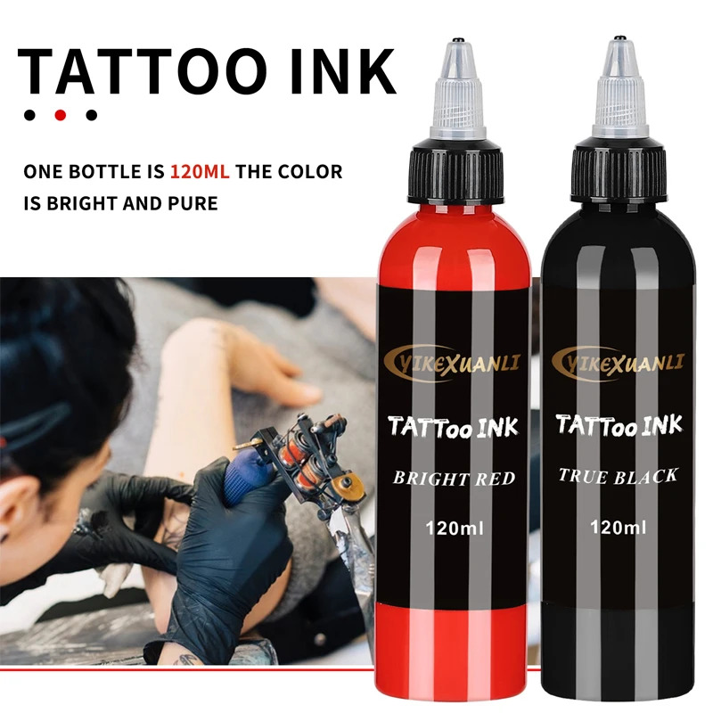 120ml Red/Black Tattoo Ink Pig - Beauty Makeup Kit Box ulasan dan harga